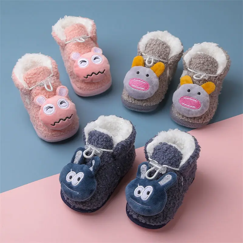 

Mother Kids Winter First Walker Baby Girl Shoes Boy Toddler Bebes Fille Newborn Shoes Bebe Menina Floor Keep Warm Plus Velvet