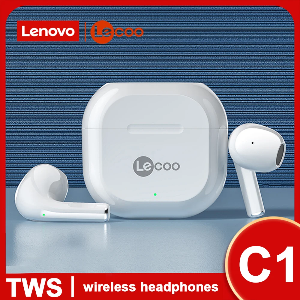 

Lenovo Lecoo C1 Wireless Earphone 9D Stereo Sport Earbuds HiFi Game Headsets Bluetooth-Compatible 5.1 Headphone with Mic Black