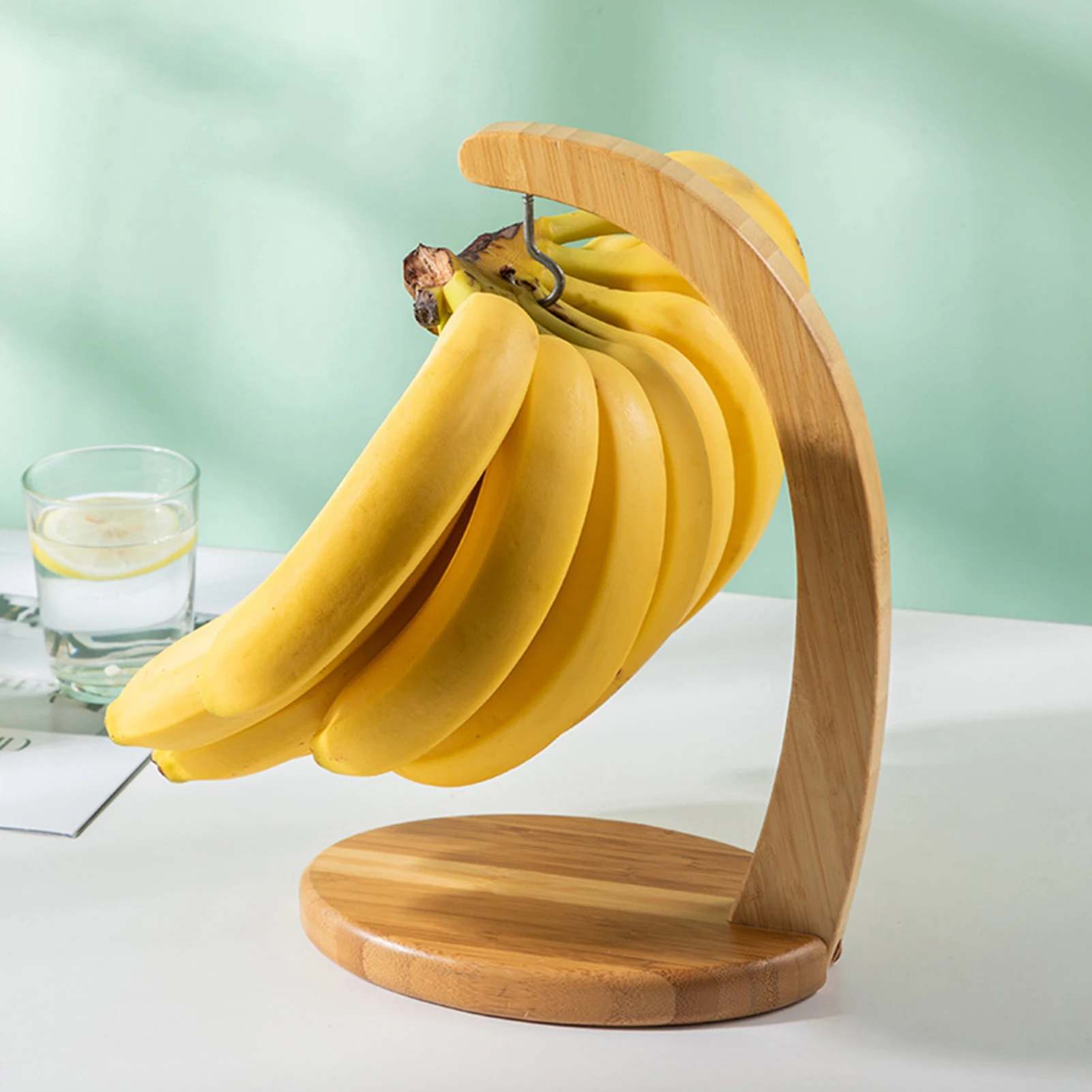 Banana Tree Hanger Banana Holder Banana Hanger Bamboo Holder Stand Sturdy Fruit Display With Hook For Home Or Bar Countertop