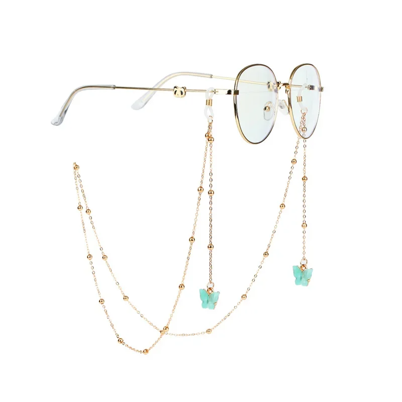 Новинка милая бабочка искусственная цепь винтажные очки солнцезащитные