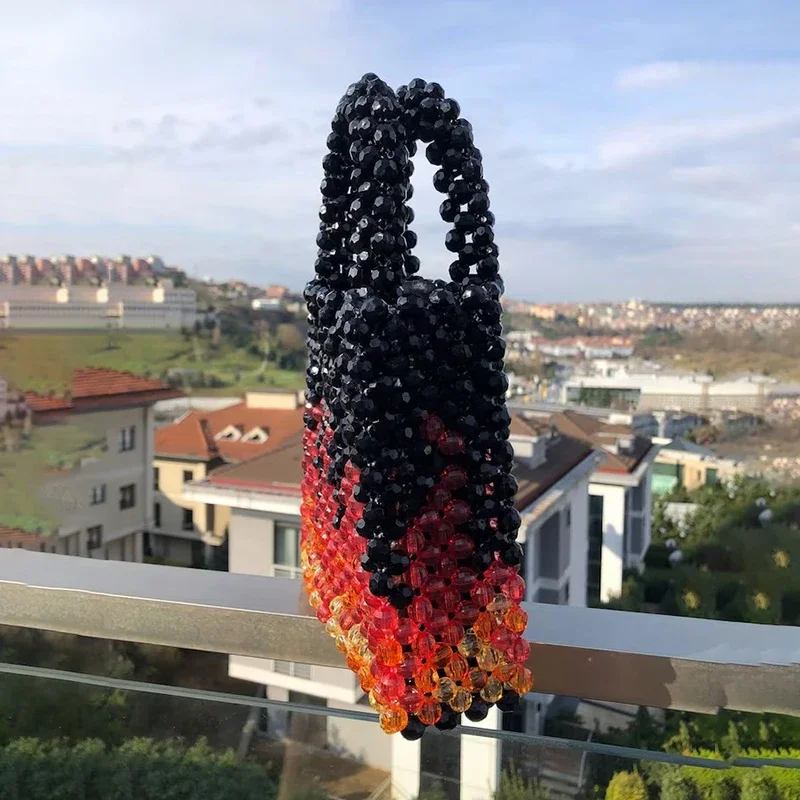 Женская сумка-тоут с рисунком огня модная женская сумка со стразами красная для