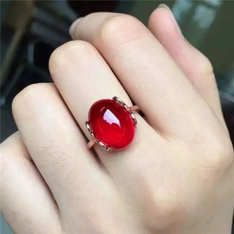 

925 Sterling Silver Moissant Diamond Women's Ins Colorless Couple Style Adjustable Fairy Wedding Ring