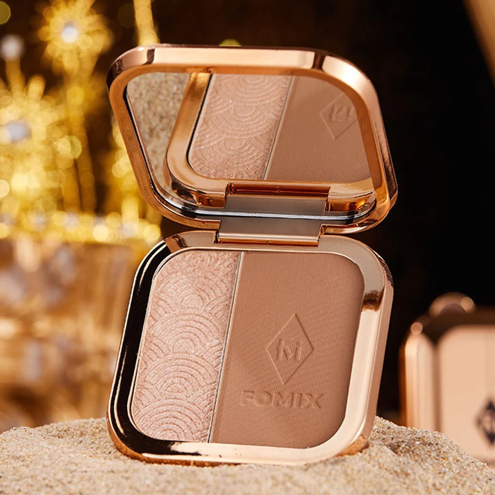 

Makeup Highlighter Small And Portable Two-color Contouring Powder Face Makeup Makeup Three-dimensional Facial Features Trimming