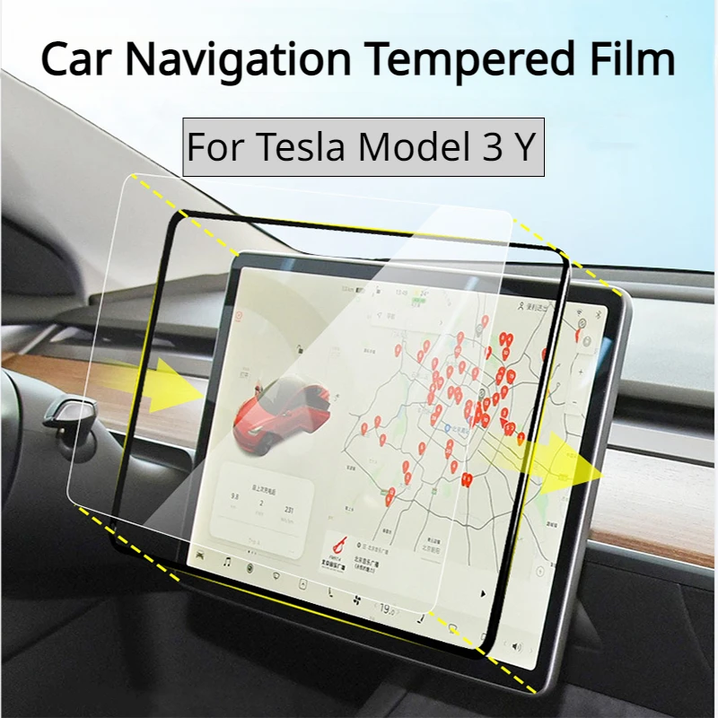 

Закаленное стекло для Tesla Model 3 Y, защитная пленка для центрального экрана навигации, аппликатор для сенсорного экрана, водонепроницаемые автомобильные аксессуары