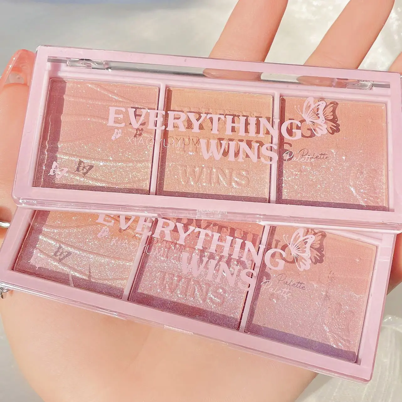 

Shimmer Matte Peach Blush Palette Makeup Brighten Silkworm Eyeshadow Palette Highlight Rouge Check Pigment Face Blusher Powder