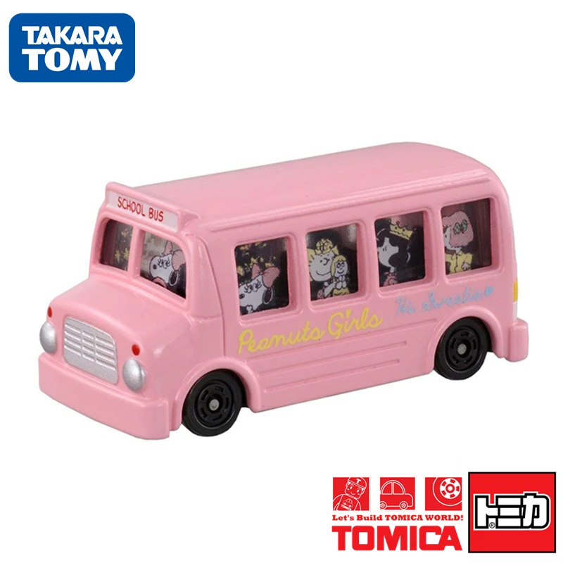 

Takara Tomy Dream Tomica Pink Snoopy School Bus american Girls DOLL Diecast miniature baby toys funny magic child bauble