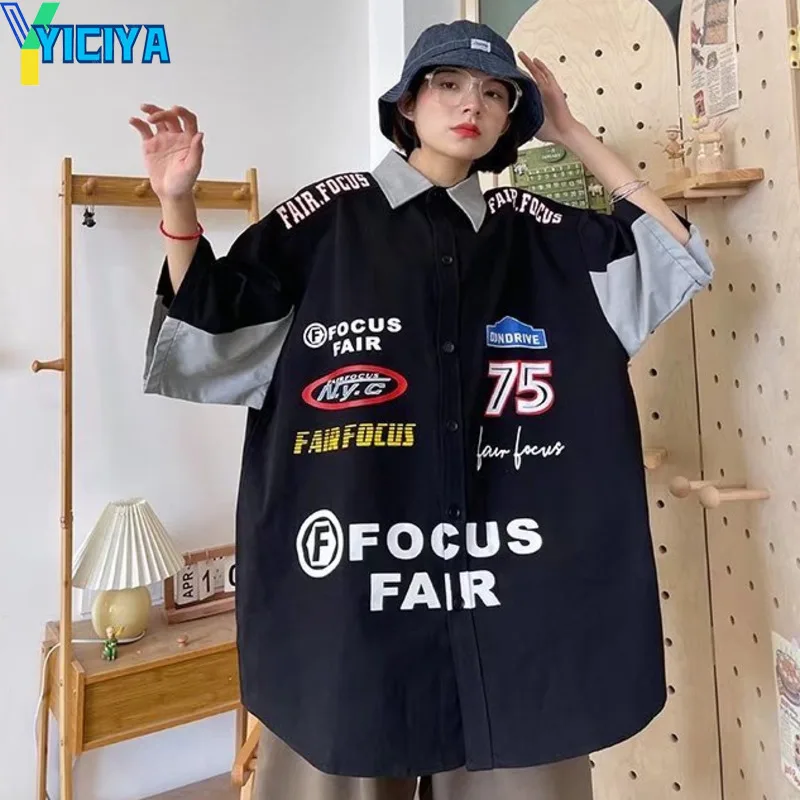 

YICIYA T-shirt y2k Top women t-shirts crop top unisex blouses short sleeves Oversized tshirts Printing tees shirt Woman clothing