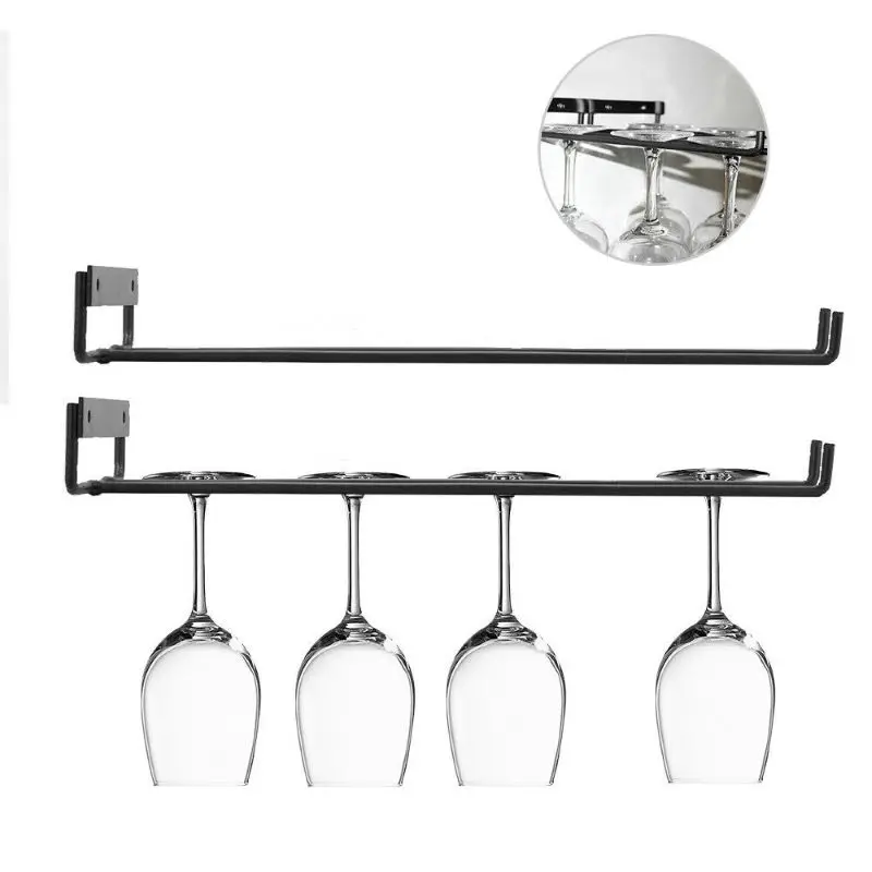 

Kitchen Wine Glass Holder Cup Hanger Goblet Shelf Locker Bar Bartender Stemware Hanging Rack Organizer Iron Rack Bar Tools