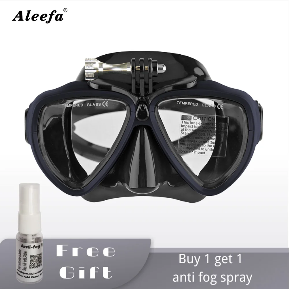 

Adult Premium Scuba Diving Mask with camera mount , Anti-fog,tempered glass,Leakproof Diving Mask