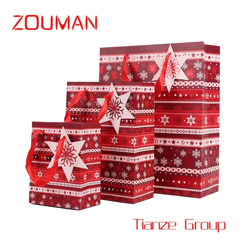 Рождественский бумажный пакет Рождественская подарочная упаковка бумажные