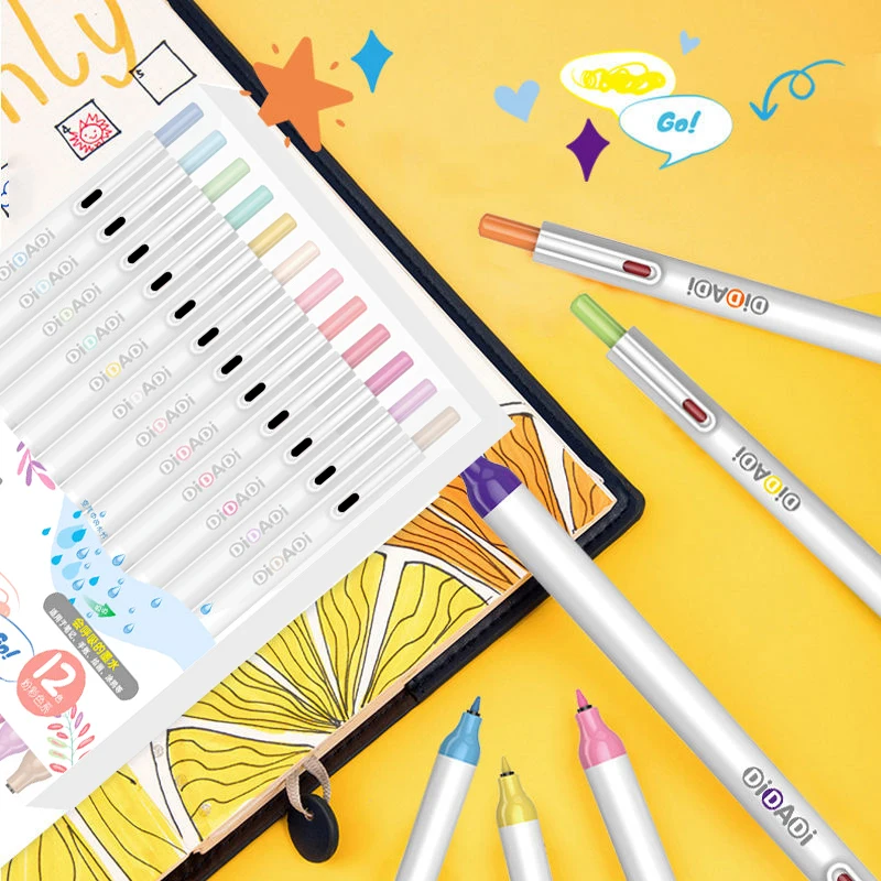 

Retractable Water Based Drawing Marker Pen Set Textmarker Highlighter Pennen Kid Graffiti Stationery Supplies Boligrafos Colores