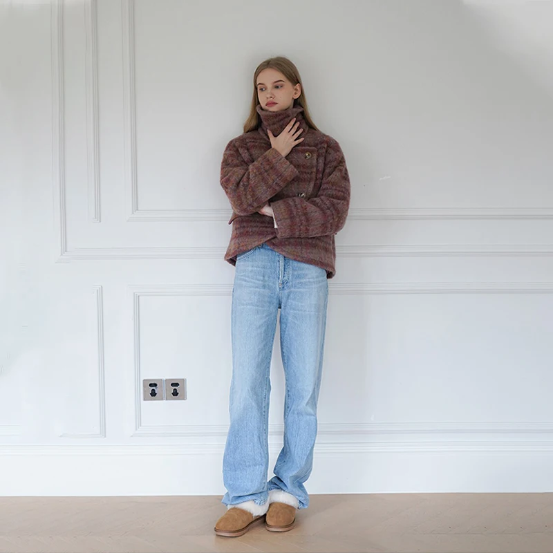 Женские свободные джинсы с высокой талией