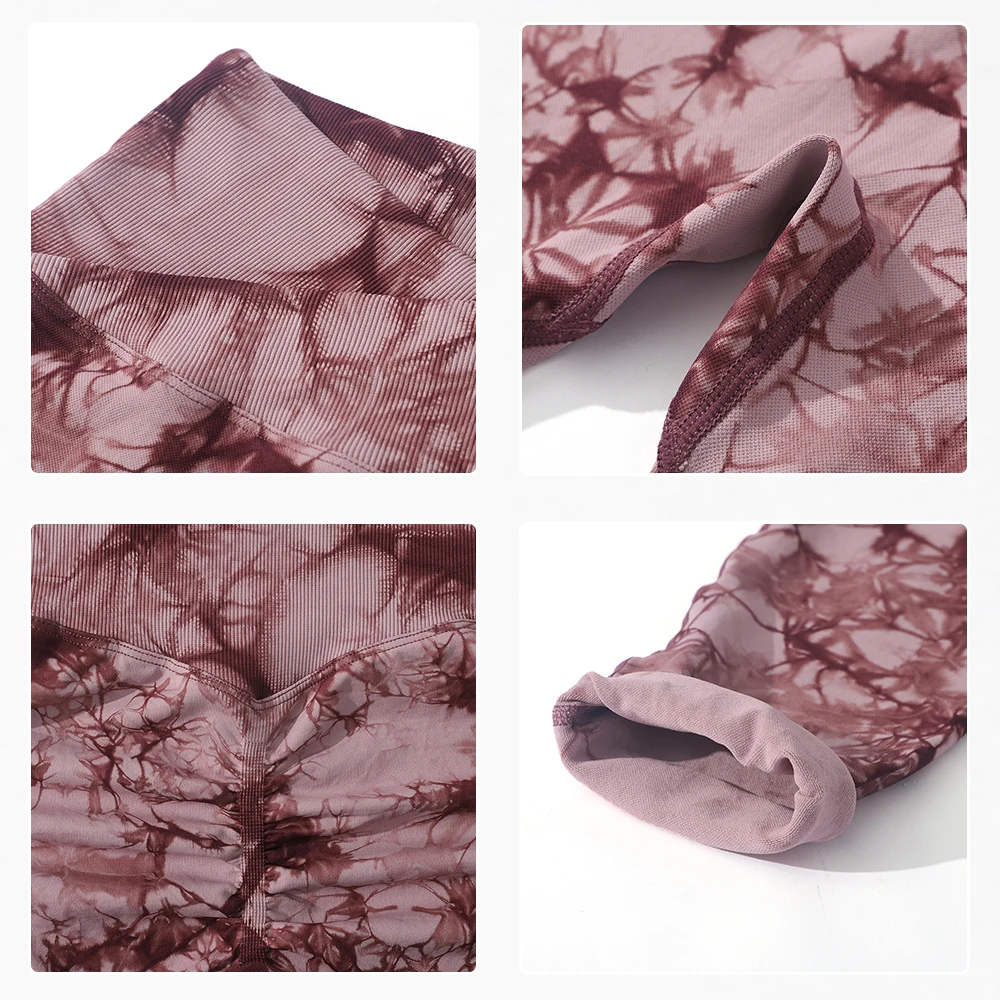 RUUHEE Crossover Seamless Leggings For Women Tie Dye Workout Leggings Women Scrunch Butt Lifting Leggings For Fitness Yoga Pants