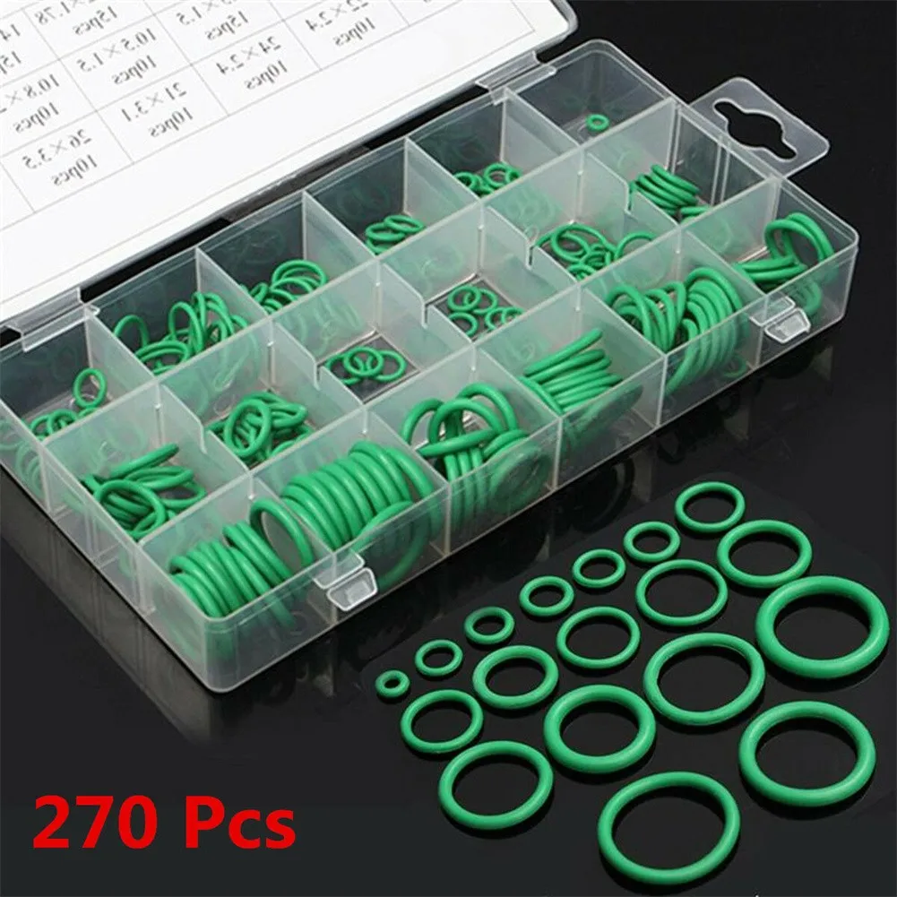

1 Set 270pcs O Ring Rubber Seals Durable Air Conditioning O-ring Repair Box High Quality Car Repair Accessories