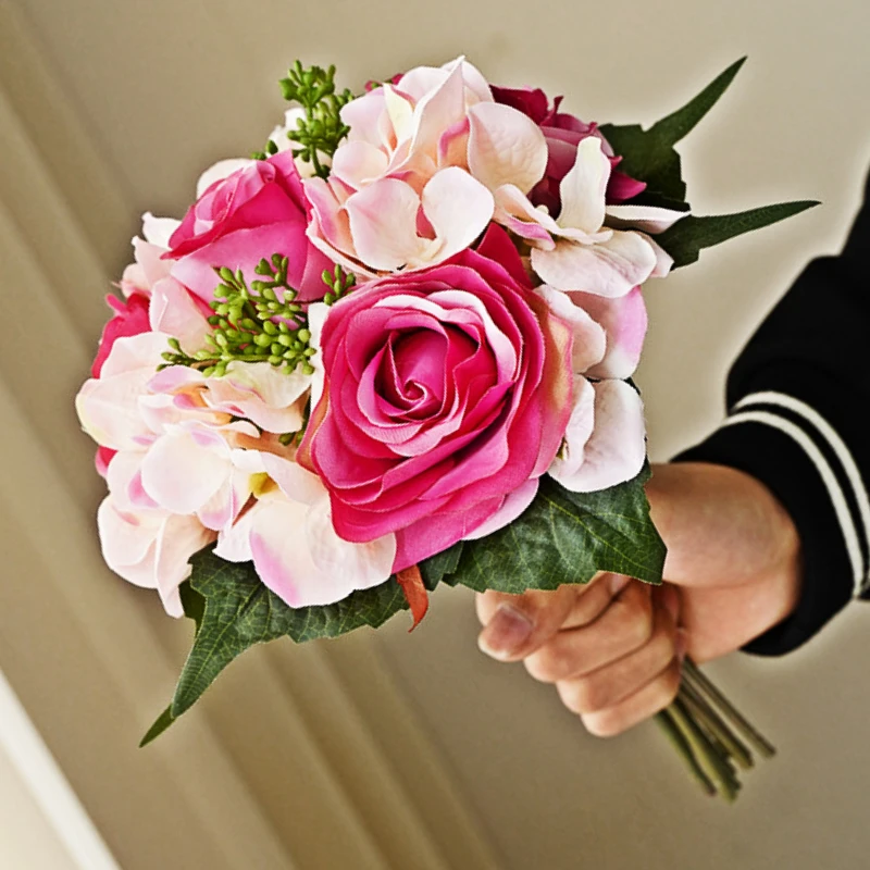

Искусственный Букет роз, шар гортензии, ручной ретро-Букет пионов, украшение для свадьбы, дома, стола, отеля, стола, вазы, украшения