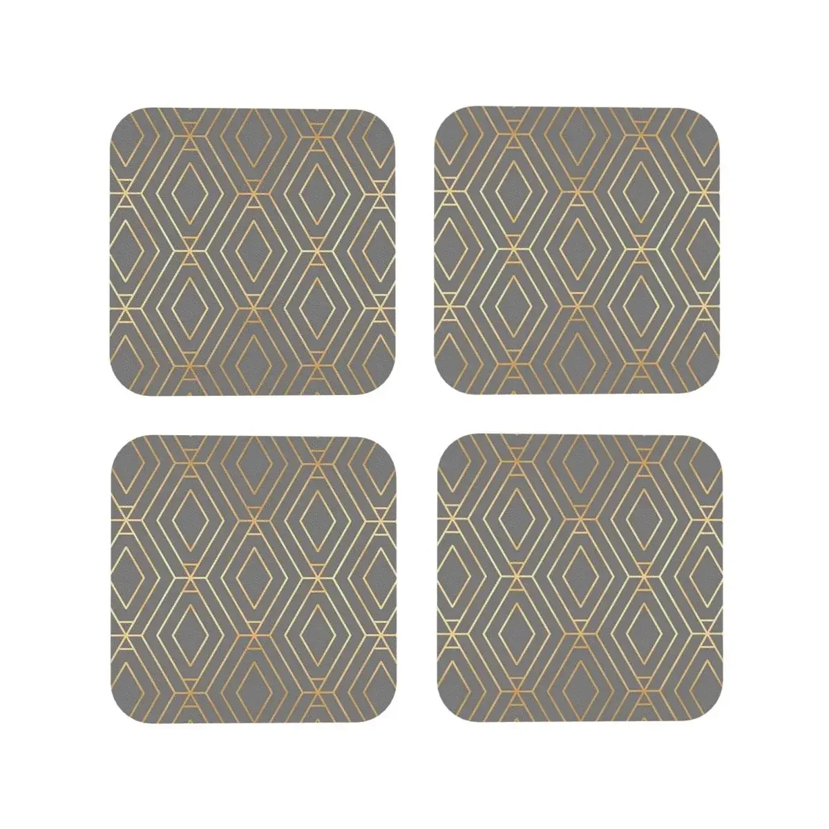 Подставки геометрические серые и золотые с бриллиантами кухонные подставки