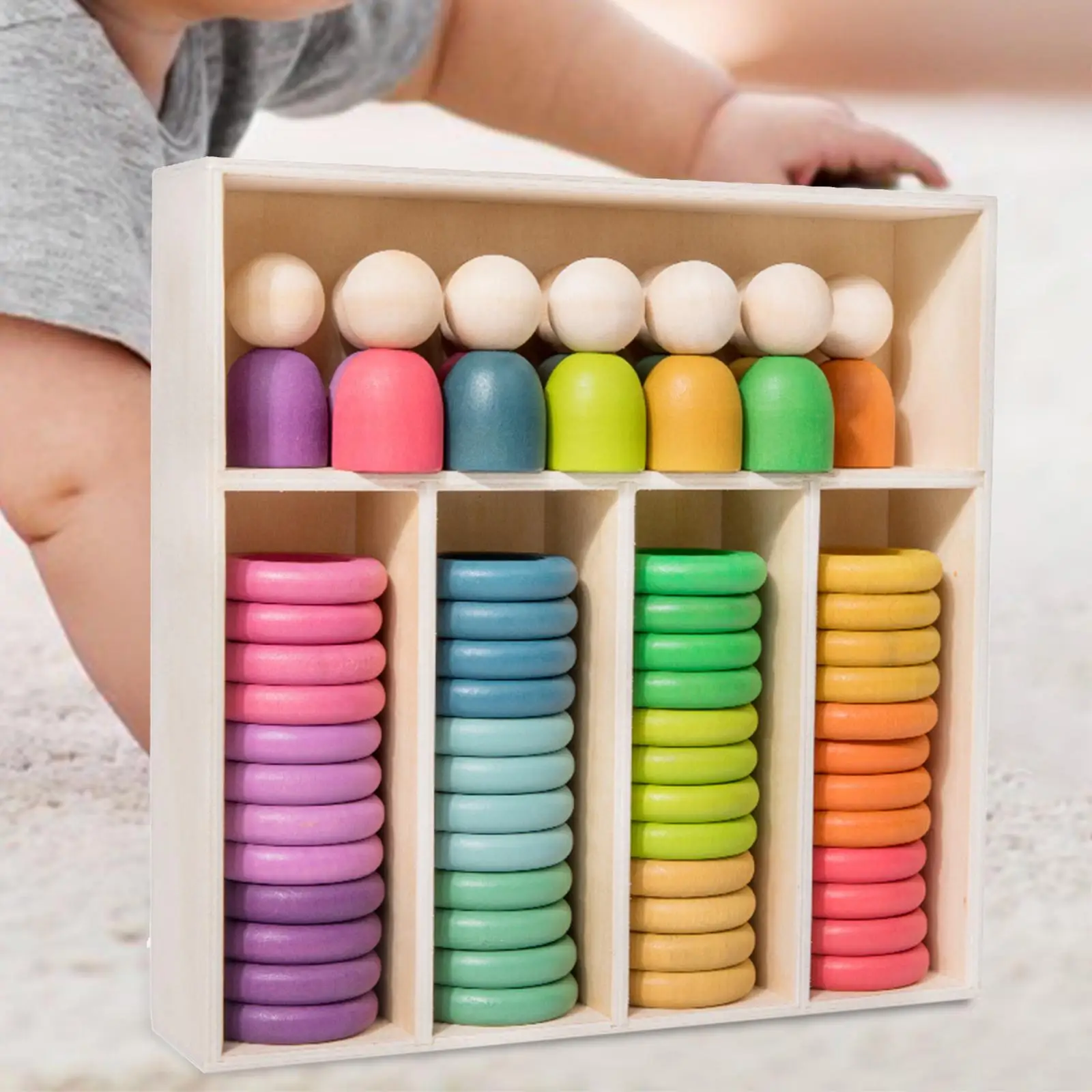 

Rainbow Matching Building Blocks Educational Toy for Kindergarten Child