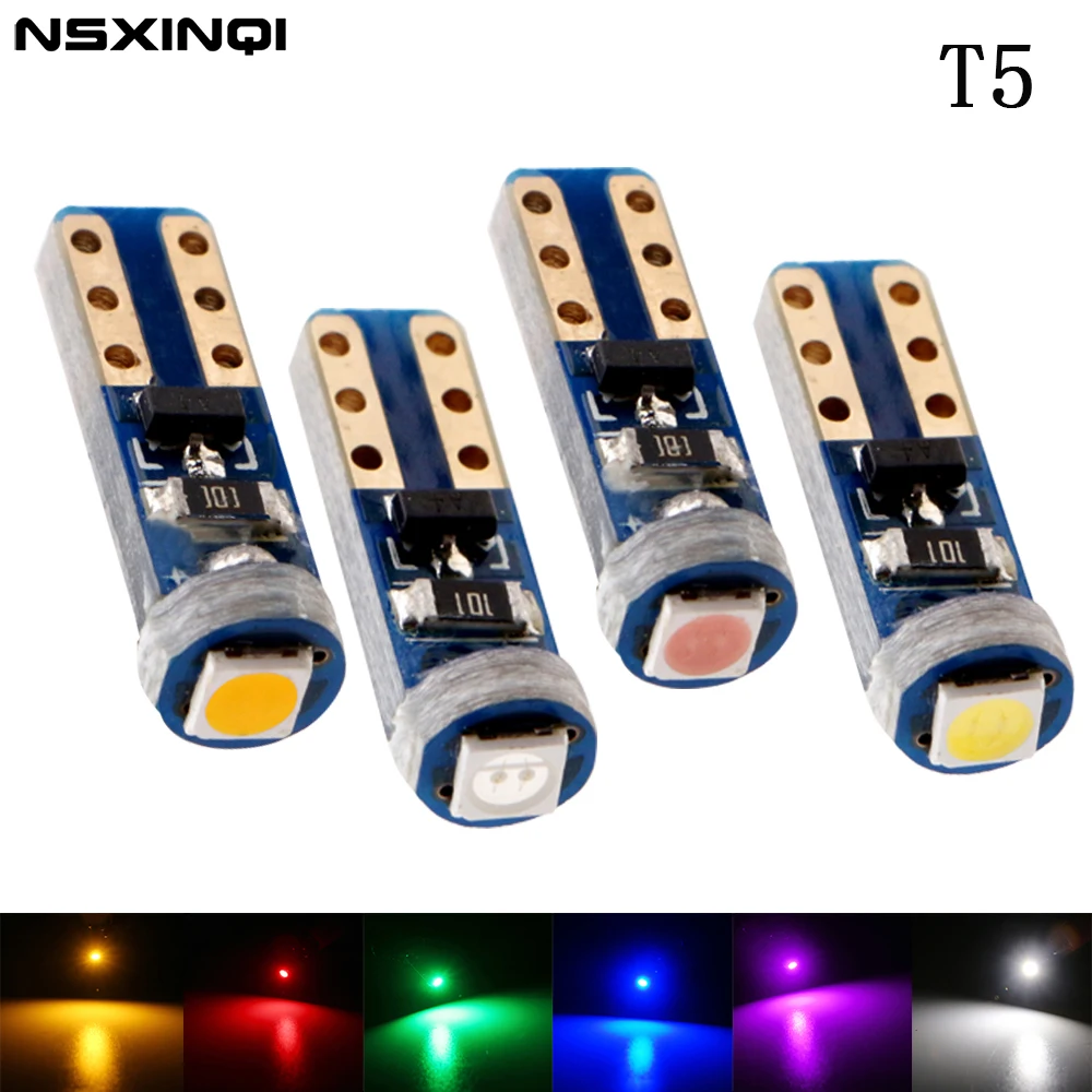 

10pcs T5 W3W PCB 3030 1SMD LED Dashboard Bulbs Car Instrument Lights Indicator DC 12V