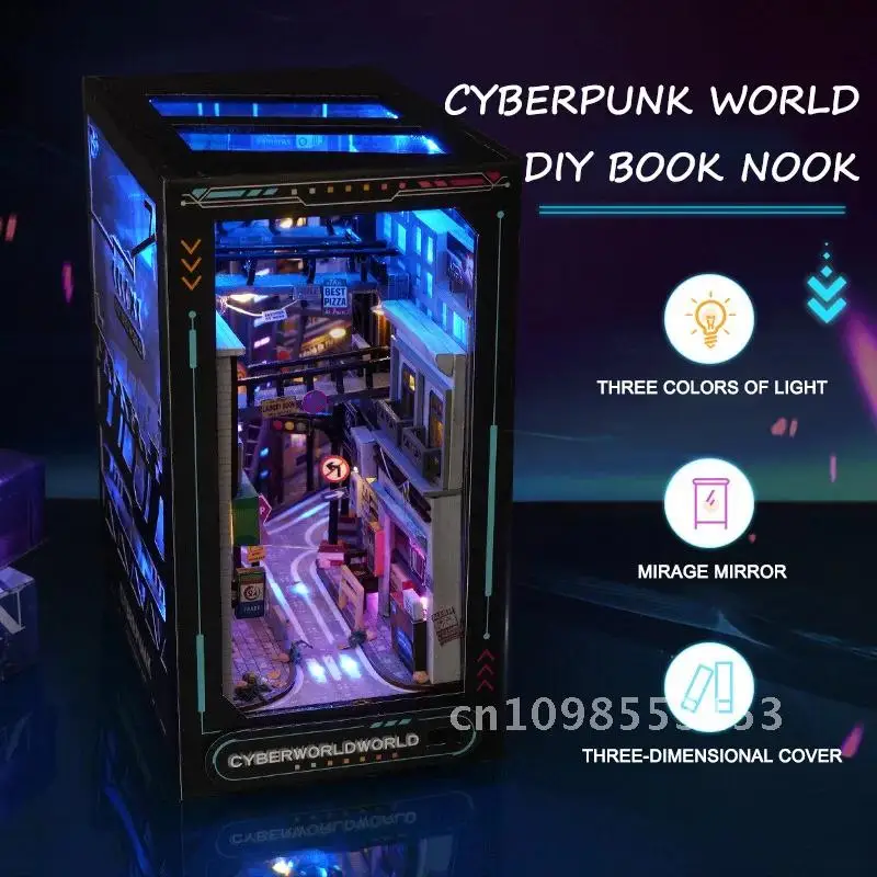 Креативный DIY деревянный книжный уголок полка вставка миниатюрные наборы