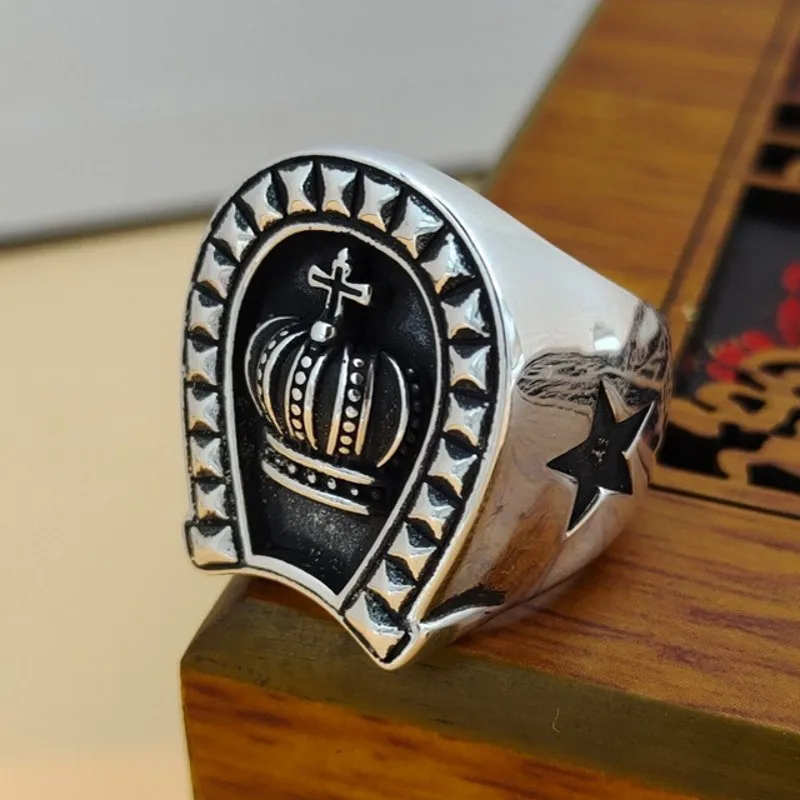 Кольцо BOCAI из стерлингового серебра S925 в стиле ретро властное панк-кольцо с