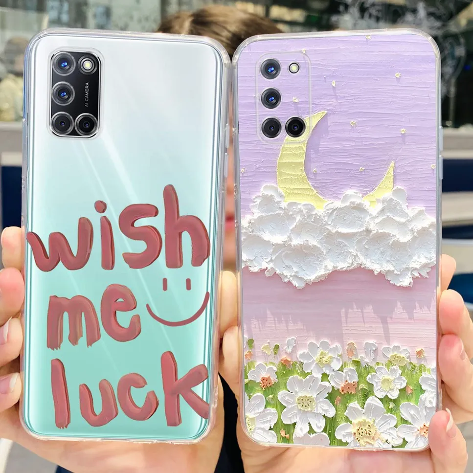 Мягкая силиконовая задняя крышка из ТПУ для Oppo A52 с рисунком астронавта кошки OPPO A