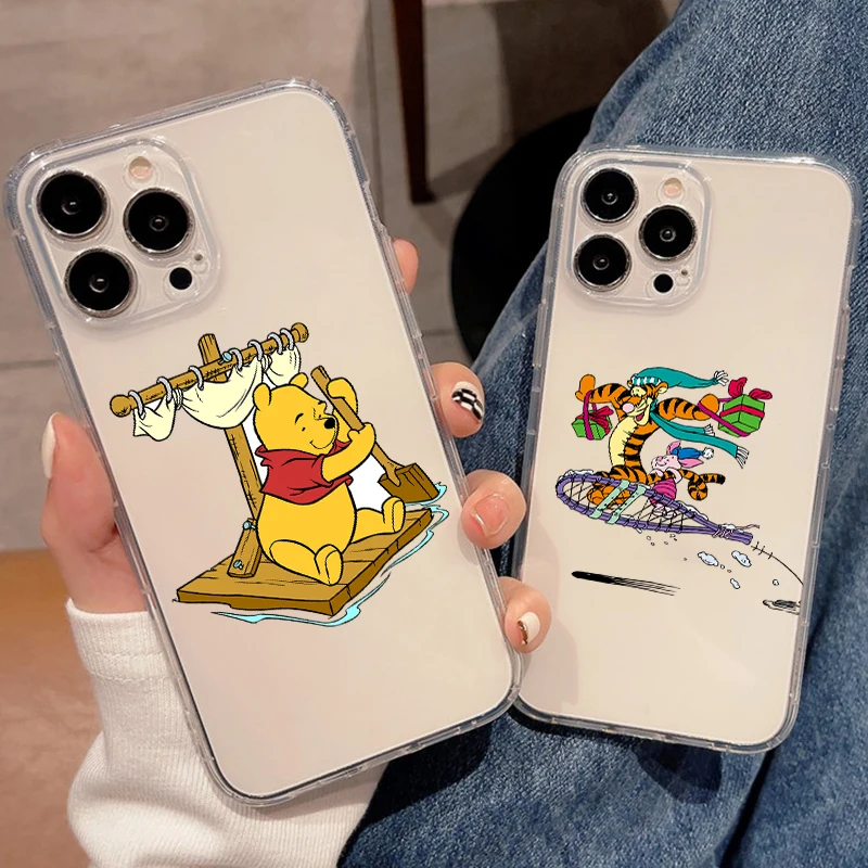 

Cartoon Pooh Bear Edward Pooh For Apple iPhone 11 12 13 Pro Max 12 13 Mini X XR XS Max SE 6 6S 7 8 Plus Clear Phone Case Cover