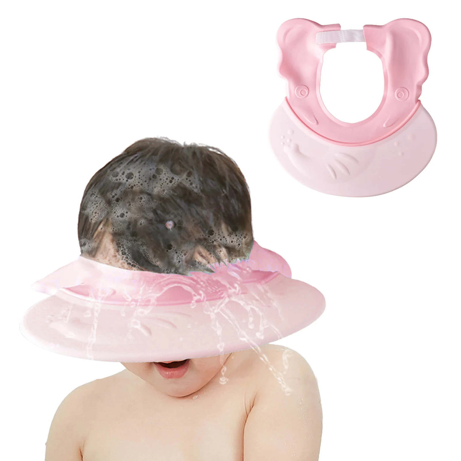 

Adjustable Baby Shower Hat Silicone Shampoo Bath Cap For Protecting Eye Ear Multi-Purpose Baby Shampoo Cap For Infants Toddlers