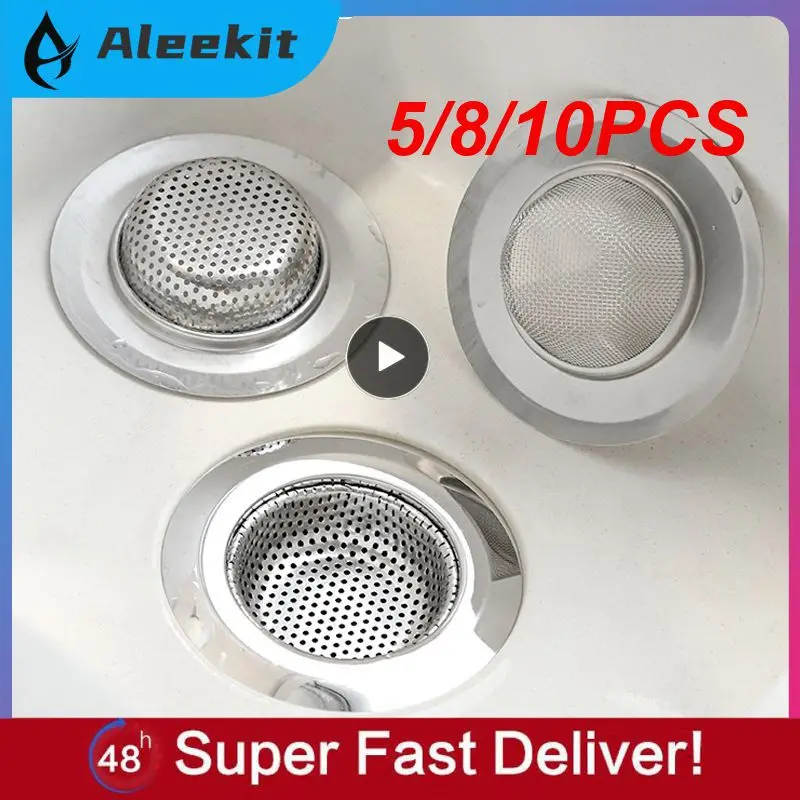 

5/8/10PCS Stainless Steel Sink Washing Cage Strainer Anti-blocking Floor Drain Mesh Leak Net Kitchen Accessories Tools