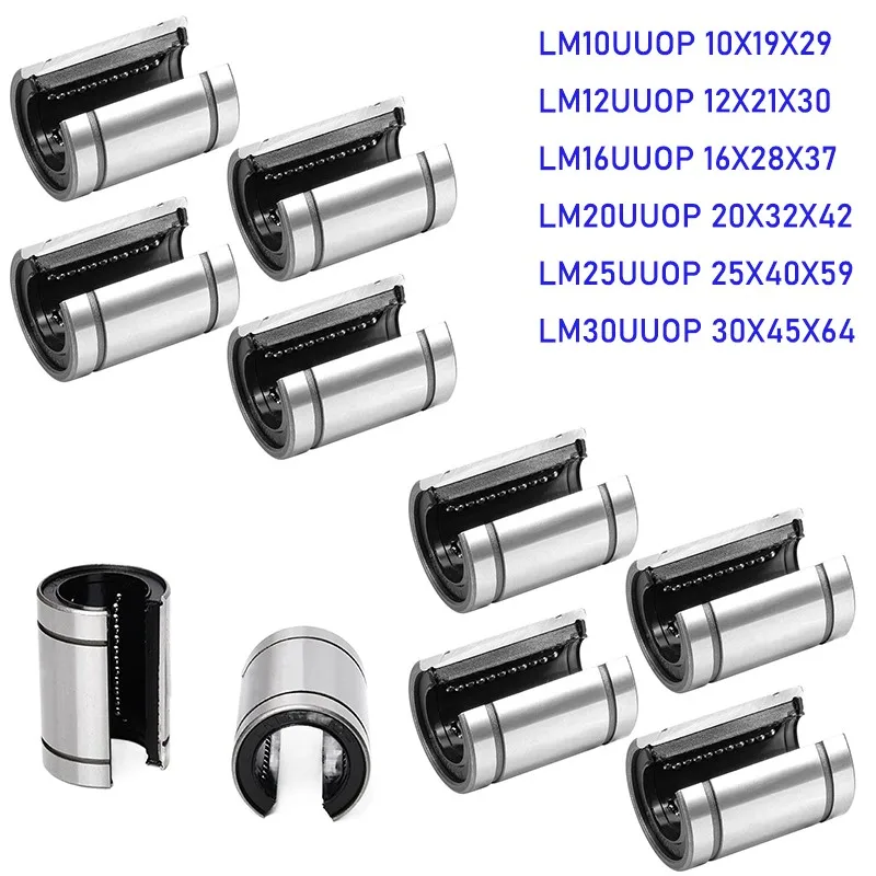

4/10Pcs Open Linear Sliding Motion Bearings LM10UUOP LM12UUOP LM13UUOP LM16UUOP LM20UUOP for CNC Rods Rail Linear Shaft Parts