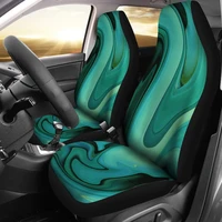 green marble print abstract art car seat covers pair 2 front seat covers car seat protector car accessories