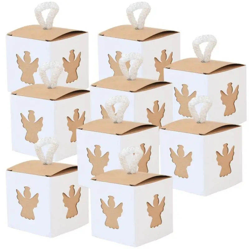 

Small Square Favor Boxes 50 Pieces Wedding Favor Boxes For Candy Vintage Kraft Paper Box With Ribbons For Anniversary Birthday