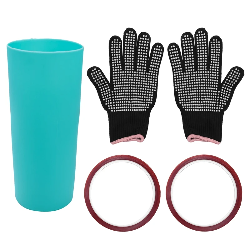

New-Tumblers Silicone Bands Sleeve Kit For 20Oz Straight Blanks Cups With Heat Resistant Gloves,Tumbler Heat Press Machine