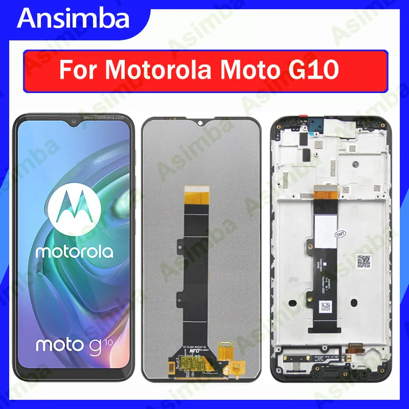

Ansimba 6,5 "оригинальный IPS ЖК-экран для Motorola Moto G10, ЖК-дисплей, сенсорный экран, дигитайзер в сборе, Замена с рамкой