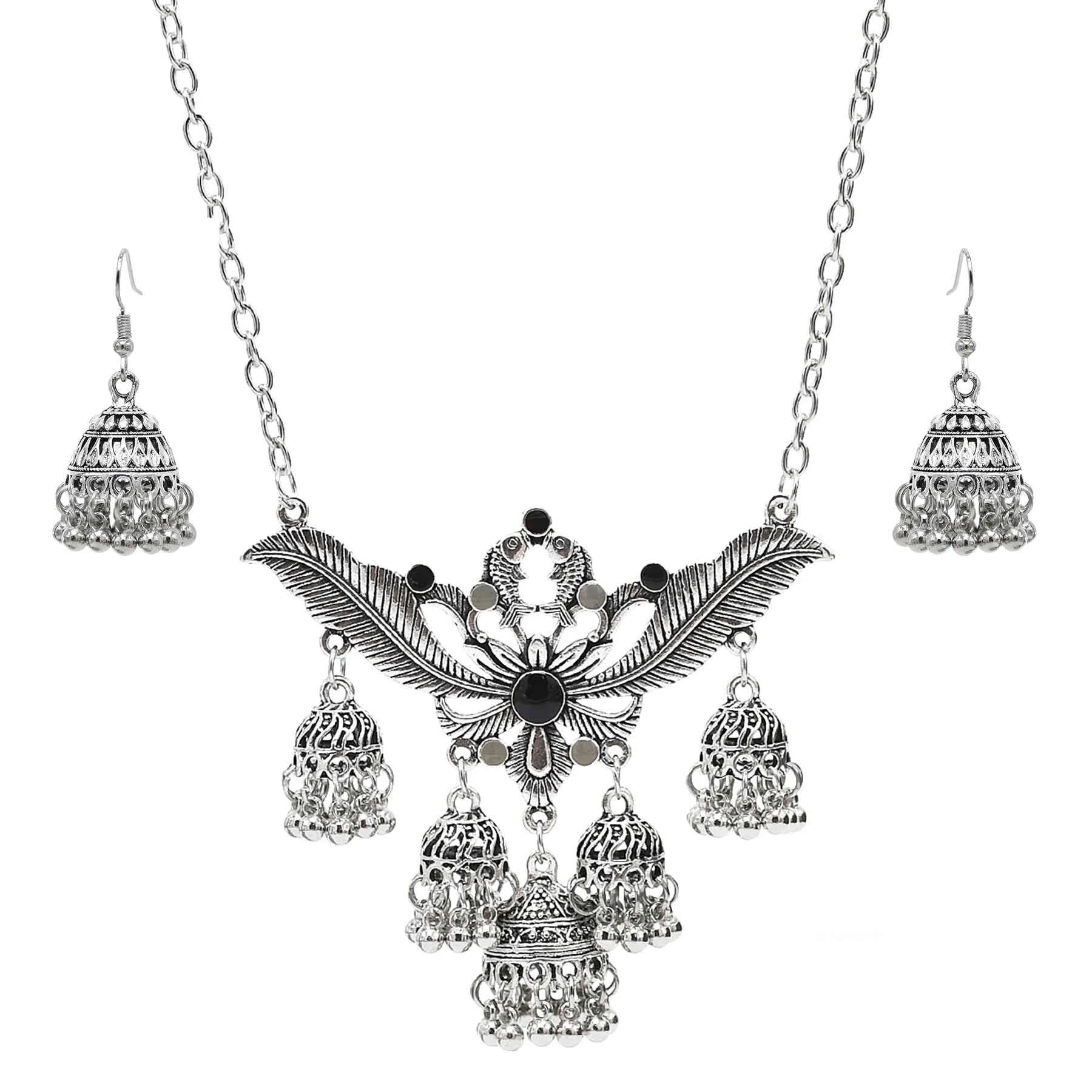 Набор этнических металлических ожерелий и серег тибетские индийские ювелирные
