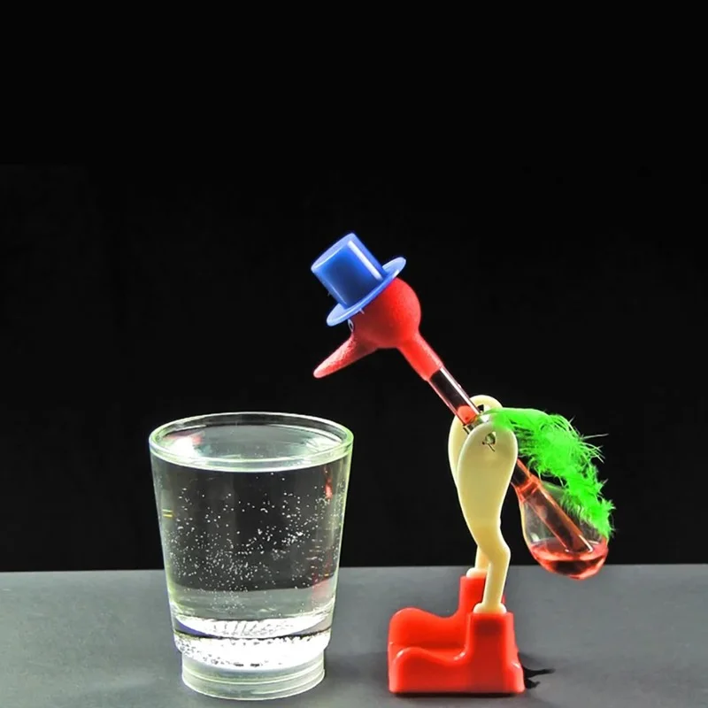 

Creative Non-Stop Liquid Drinking Glass Lucky Bird Duck Bobbing Magic Prank Toy Teach Them Physics Eco-friendly and Safe