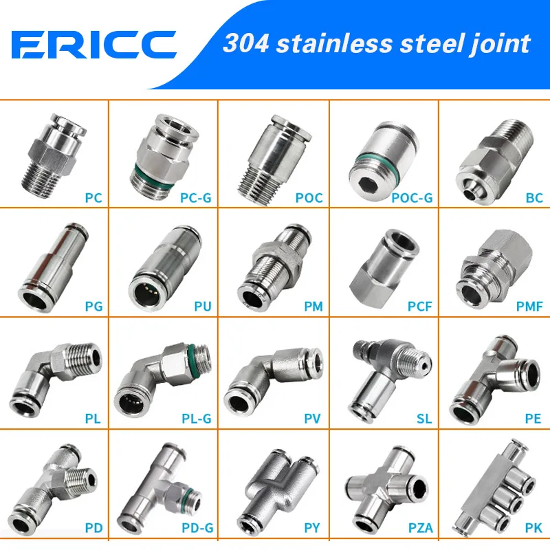 

Соединитель пневматической трубы ERICC 1/8 1/4 3/8 1/2 M5 BSPPH