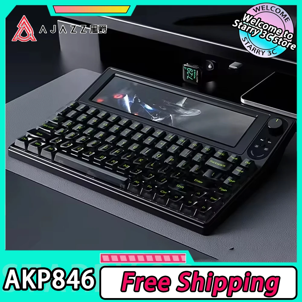 Ajazz AKP846 Механическая клавиатура 10 1-дюймовый цветной экран с сенсорным