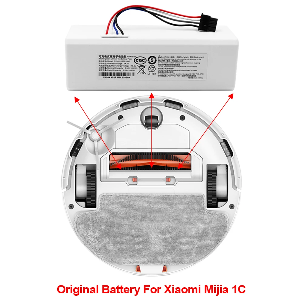 

2022 upgrade 14.4V Battery Robot Vacuum Cleaner 1C Battery For Xiaomi Mijia 1C STYTJ01ZHM Robot Vacuum Mop Cleaner