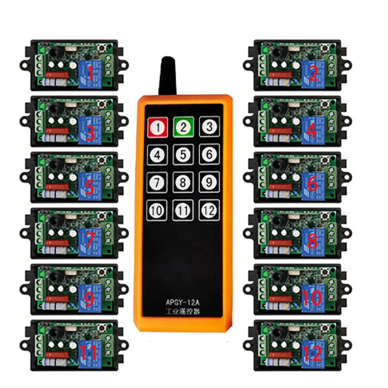 433 МГц 1000 м большой радиус действия переменного тока 220 В 1 канал RF промышленный