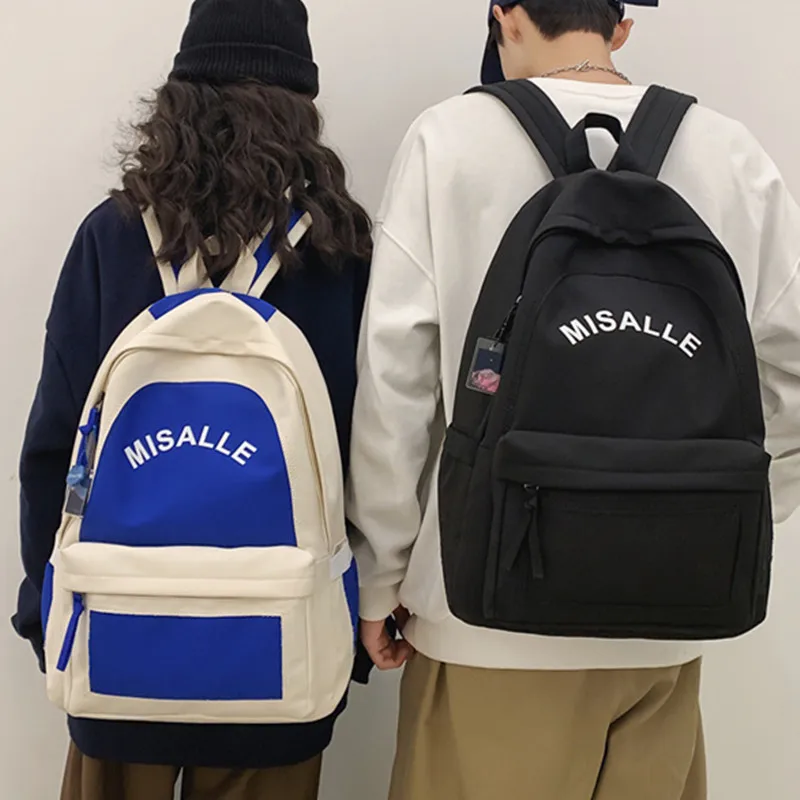 

Large Capacity High School Backpack Women Patchwork Nylon Teen School Bags for Girls Boys College Student Bookbag Casual Korean