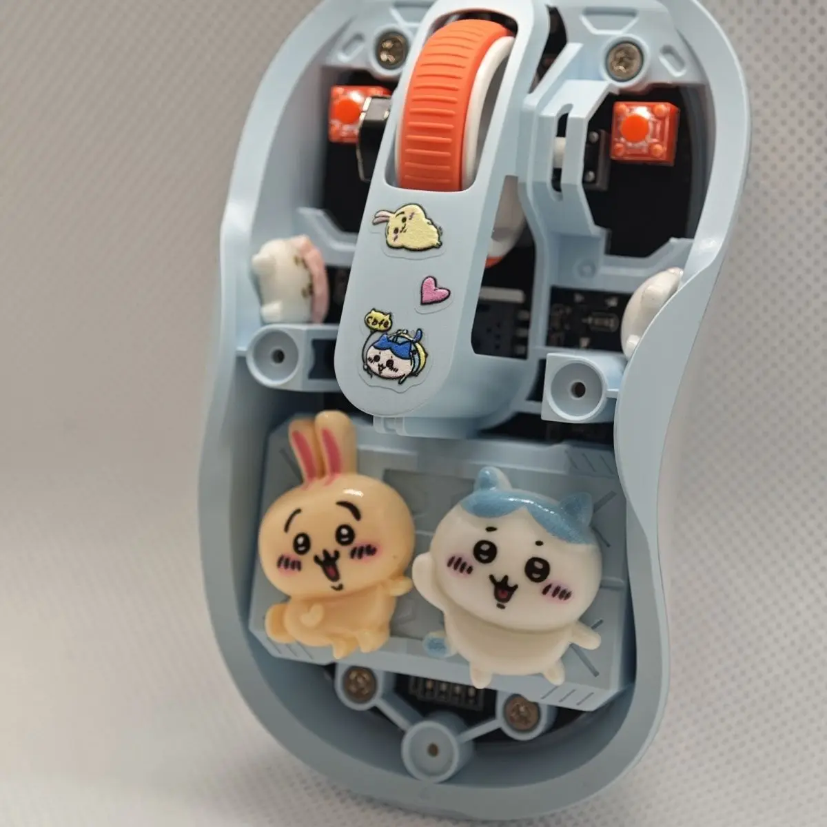 Фото Сборная мышь Chiikawa Usagi Hachiware DIY: милая, мягкая, кавайная, проводная/беспроводная, для офиса, игр, декора рабочего стола №5