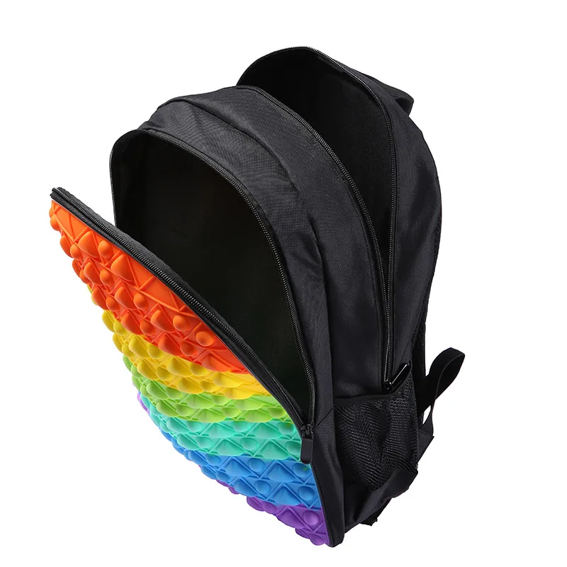 Pop Its Backpack 16 Inch Decompression Design School Bag Push Bubble Fidget Toys Children Adult Anti-stress Travel Bags Backpack