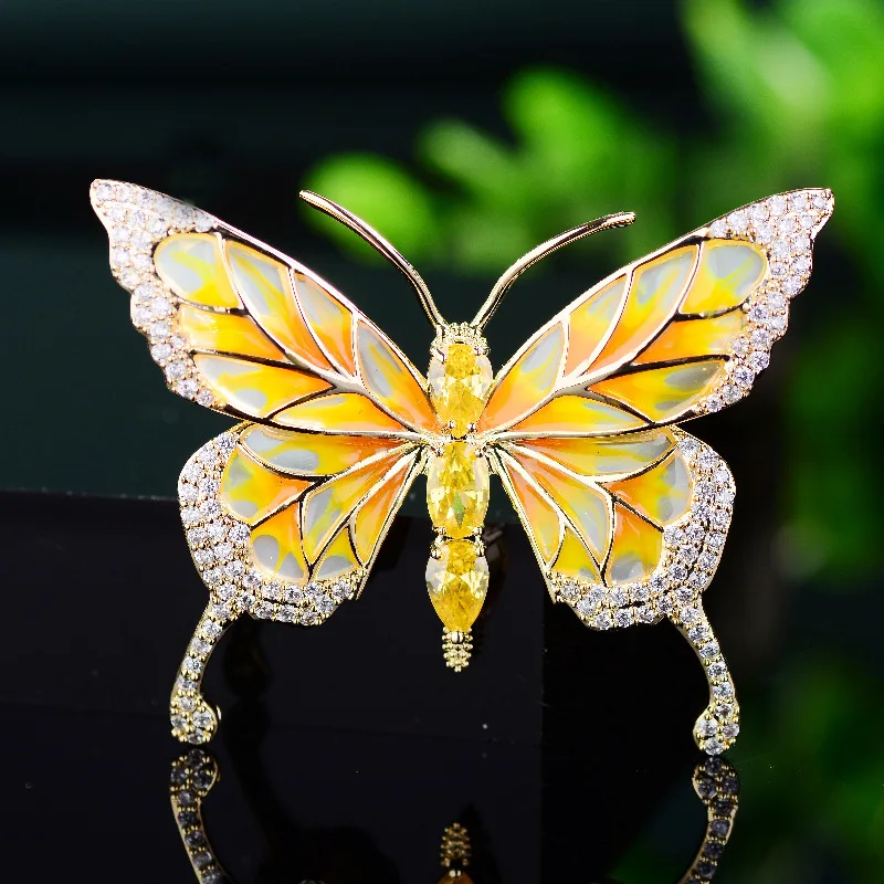

New Style Enamel Colored Brooch Butterfly Brooch Creative Elegant Atmospheric Clothing Fashion Creative Butterfly Brooch