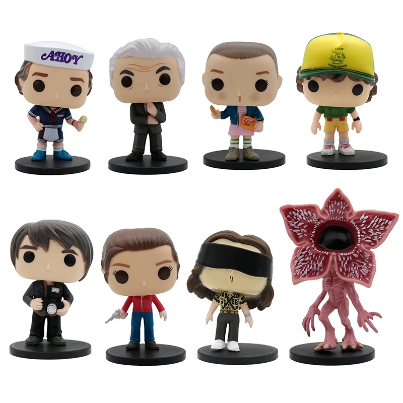 10cm Stranger Things Eleven Dustin Demogorgon Action Figure Collection Doll Car Ornament Jonathan NANCY BRENNER Model Toys Gifts
