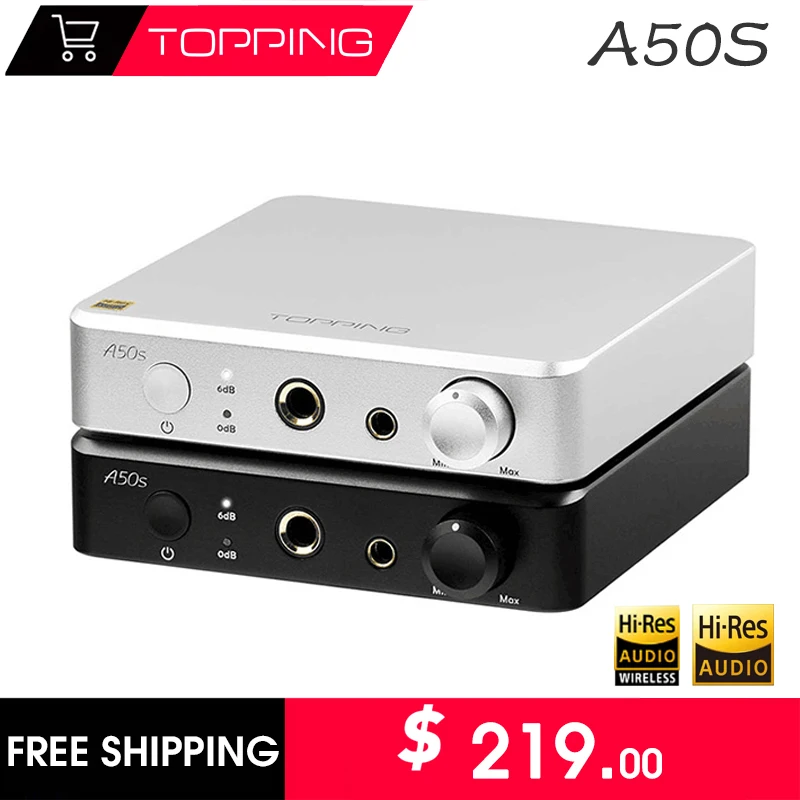 

TOPPING A50s 4.4mm Balanced 6.35mm Single-Ended Flagship NFCA Hi-Res Audio Pre AMP Headphone Amplifier HIFI High Power