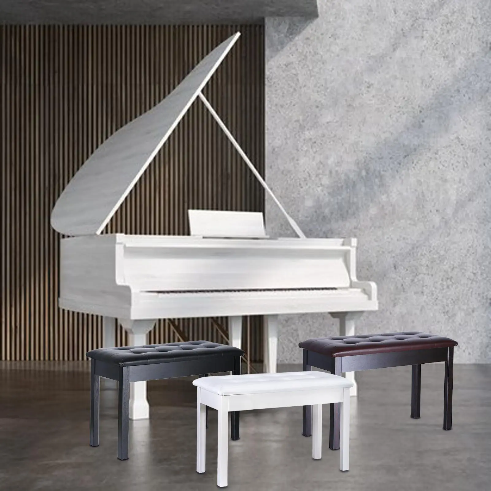 Скамейка с клавиатурой сверхмощная деревянными ножками фортепиано стул для