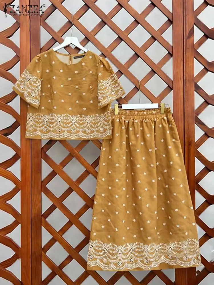 Женский короткий топ ZANZEA наряды из 2 предметов модные праздничные богемные