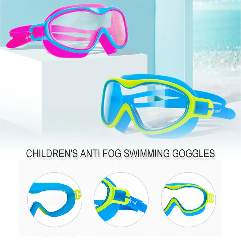 

Kids Swimming Goggles Children 3-14Y Waterproof For Kids Anti-Fog UV Protection With Ear Plugs Outdoor Sports Diving Eyewear