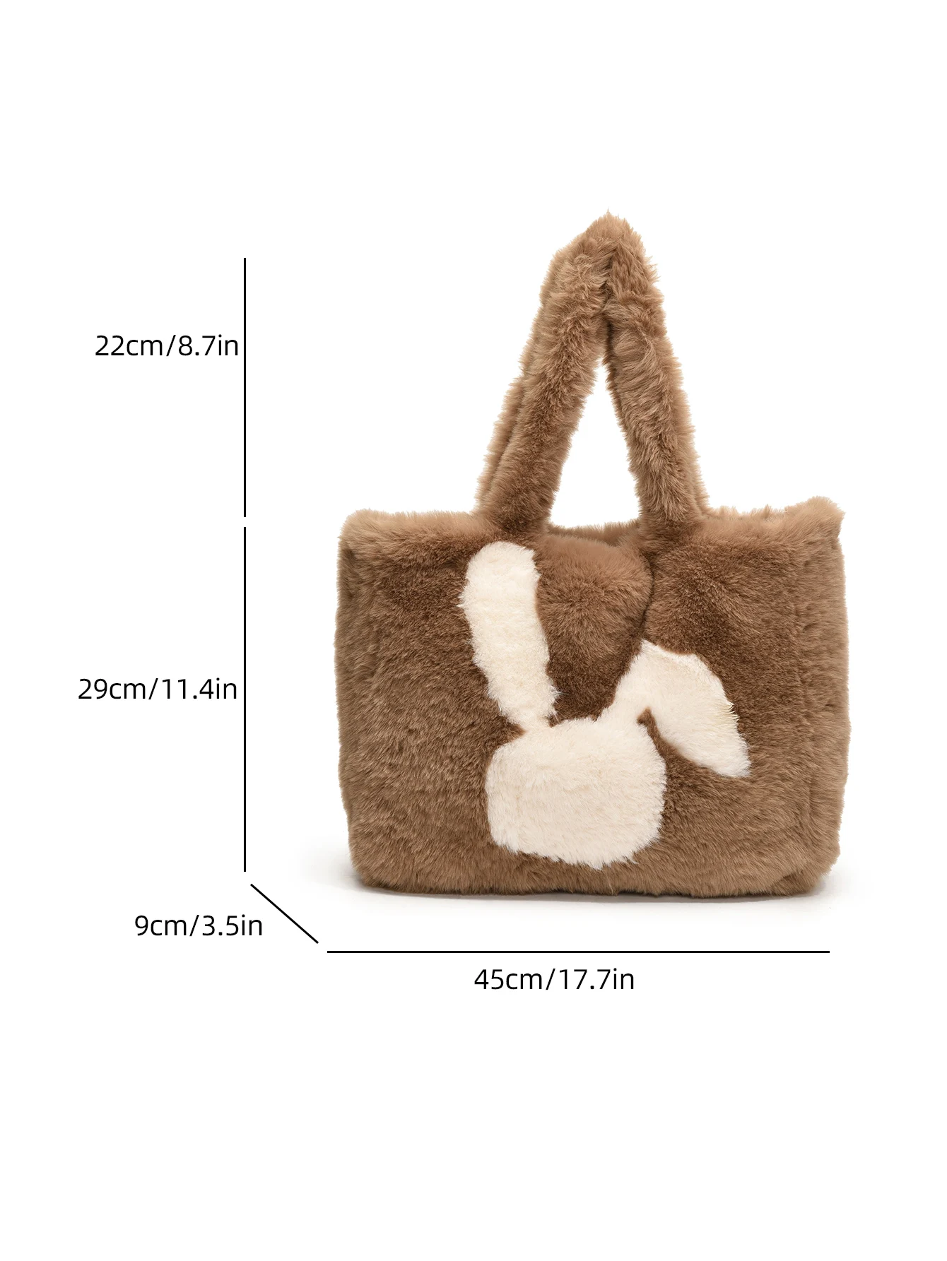 Милая Складная Сумка-тоут Из Искусственного Кроличьего Меха С Ушками.