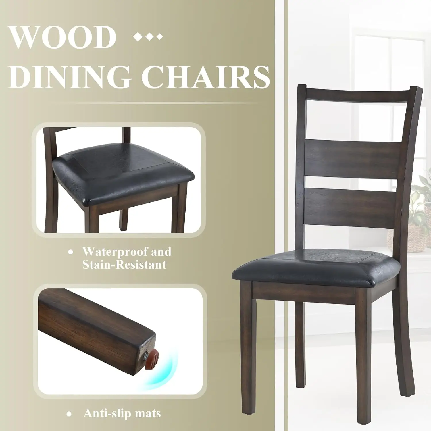 Набор мягких обеденных стульев COLAMY из 6 предметов стул для столовой кухни с